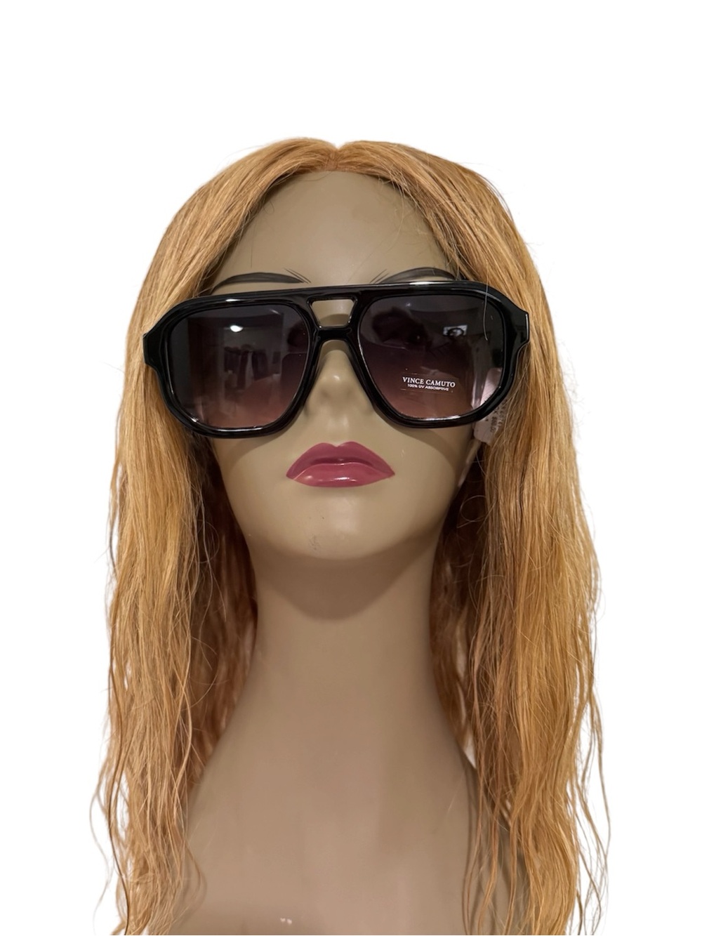 Vince Camuto Black Oversized Shield Sunglasses